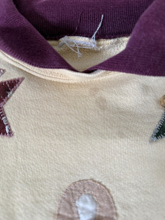 Vintage Patchwork Stitched Angel Collared Sweatsh… - image 9