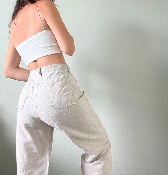 Waist 30 Vintage High Waisted Linen Pants - image 1