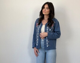 Vintage Long Sleeve Buttoned Floral Cardigan Blouse - Etsy