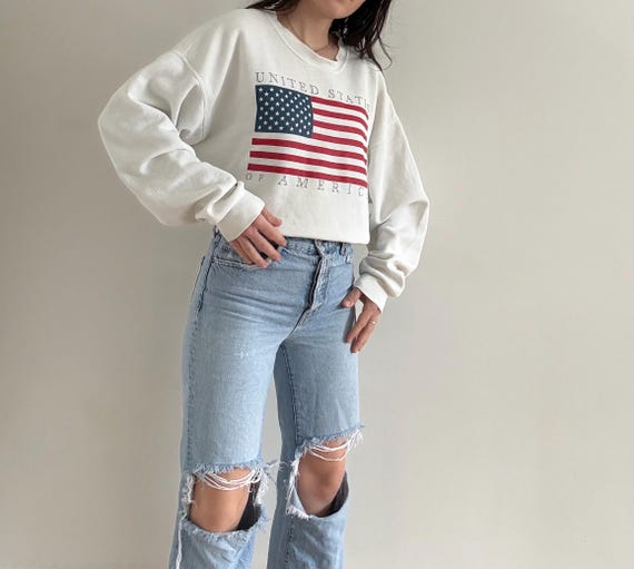 Vintage Graphic United States Flag Sweatshirt