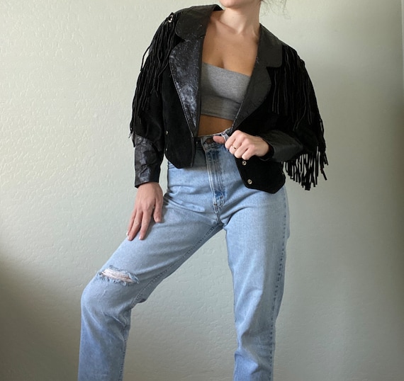 Vintage Fringe Leather Jacket