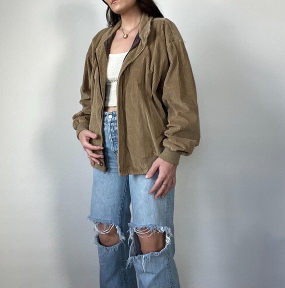 Vintage Wide Wale Corduroy Zipped Jacket - Etsy