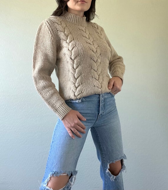 Vintage Chunky Knit Neutral Sweater