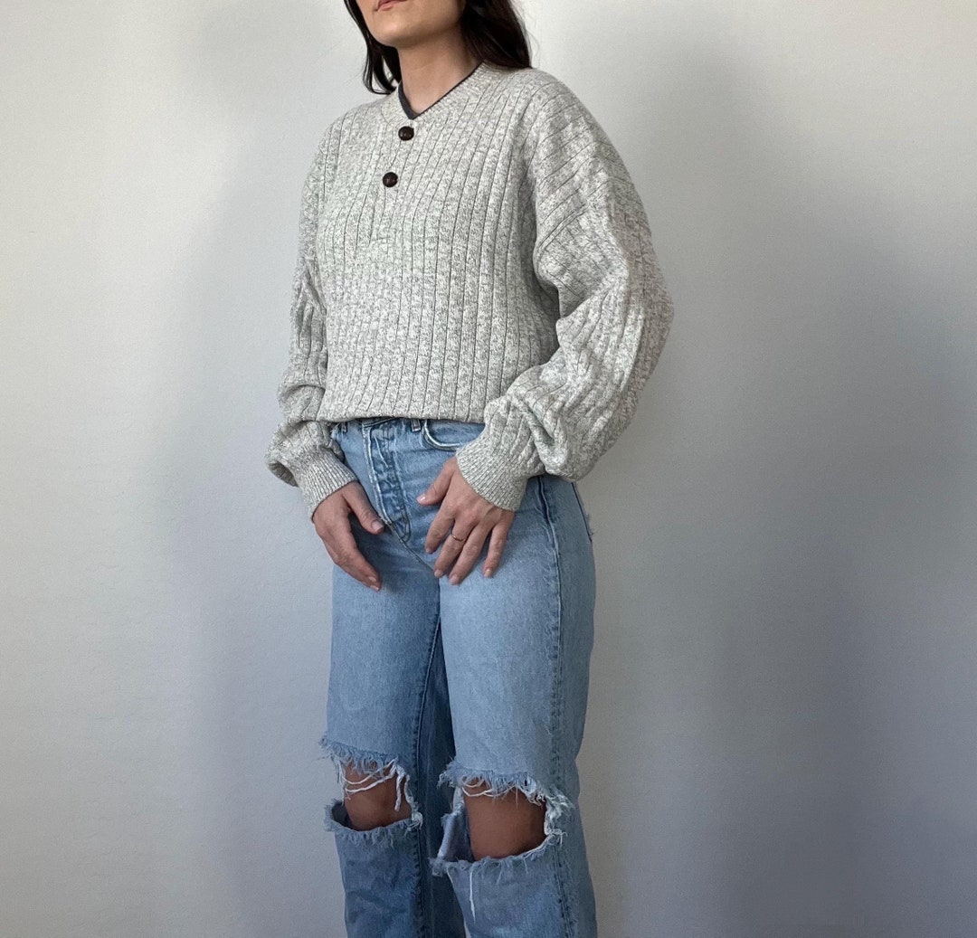 Vintage Henley textured sweater main image 0