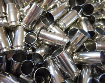 9MM Once Fired Nickel Plated Brass 500 + Pieces. Perfect for, Jewelry and Crafts. Range Brass, Crafting, Steampunk, DIY