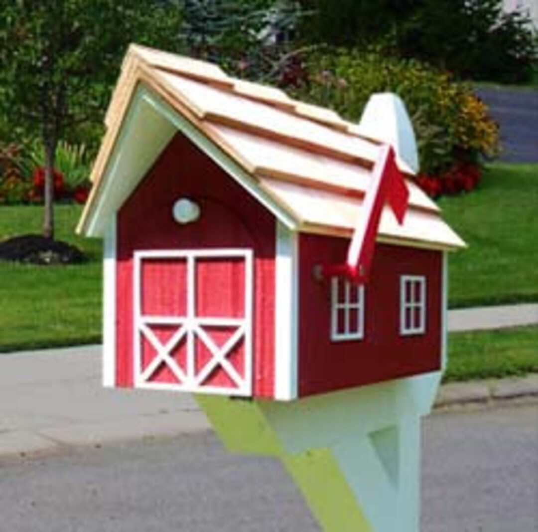 Red Barn Mailbox Etsy
