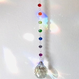 Crystal Sun Catcher Rainbow Maker Window Decor Hanging Prism Pendant Feng Shui Solid Glass Ball Pride Healing