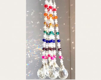Crystal Sun Catcher Rainbow Maker Window Decor Hanging Prism Pendant Feng Shui Solid Glass Ball Pride Healing