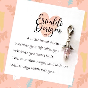 Crystal Angel  Pocket Guardian Angel  Pink Lustre Sun Catcher Prism Birthday Anxiety In Memory Keepsake Christmas Gift Rainbow