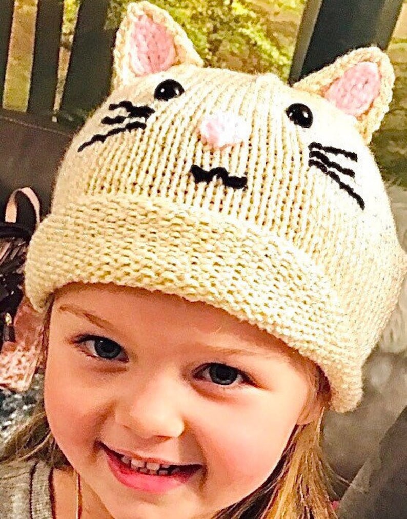 girls hat All sizes Cat hat hand knitted babies hat winter hat Beanie hat