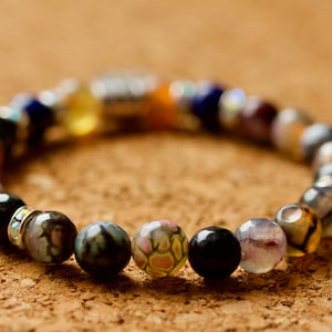 Manifestation Dragons Vein Agate Bracelet||Love Manifest||Lapis Lazuli||Protection Amulet||Handmade||UK Seller||Unisex Jewelry