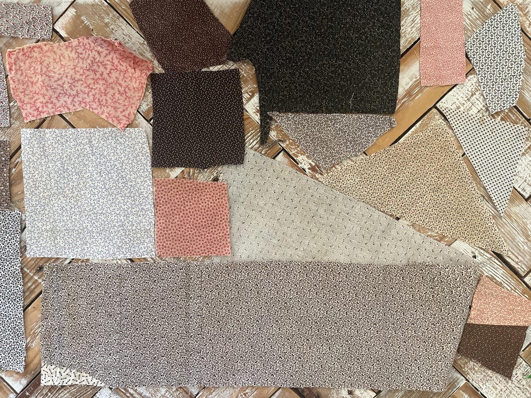 Back in Time Textiles- Antique Calico Fabric Pieces 1880-1900 Small ...