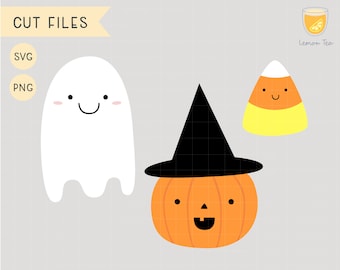 Cute Ghost SVG, Candy Corn Clipart, Cute Pumpkin SVG, PNG, Vecteur, Utilisation commerciale, Numérique, Téléchargement instantané