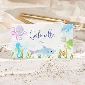 EDITABLE Under the Sea Place Cards Template