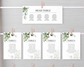 Editable Greenery Wedding Seating Chart Template Instant Download Wedding Cards seating Chart Sign Wedding Table Chart Digital Download 0026