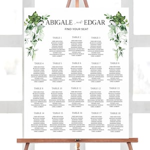 Bearbeitbarer Greenery Hochzeit Sitzplan Zeichen Vorlage Sofortiger Download Sitzplan Hochzeitsvorlage Finden Sie Ihr Platz Zeichen 0026