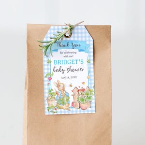 Modèle modifiable d'étiquettes de remerciement Peter Rabbit Téléchargement immédiat Étiquettes imprimables de Pâques Étiquettes pour cadeaux de fête de naissance 0040
