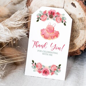 Editable Ballerina Favor Tags Girl Floral Gift Tags Thank - Etsy