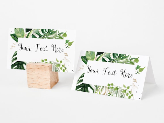 Editable Tropical Place Card Template, Greenery Baby Shower Place Card,  Food Tent, Floral Name Cards, Baby Shower Tent Cards, 0033 by Party Parti  ph | Catch My Party