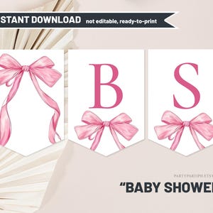 Pink Bow Baby Shower Banner Printable (Digital Download)