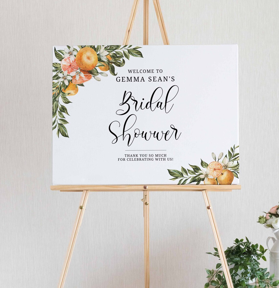 Editable Orange Welcome Sign Templates Citrus Bridal Shower | Etsy