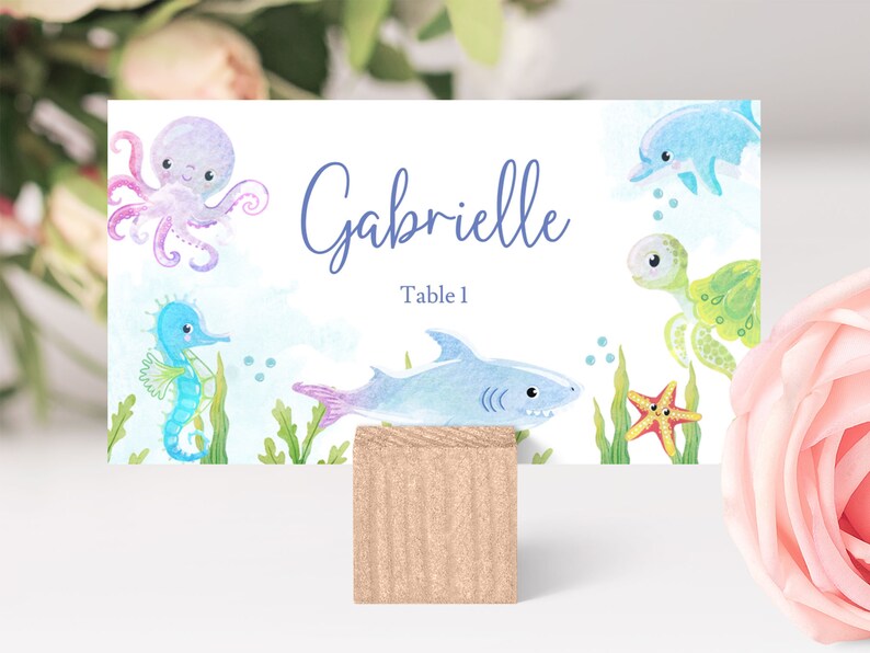 EDITABLE Under the Sea Place Cards Template