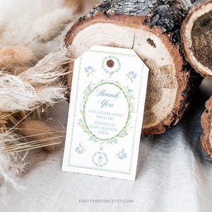 Editable Floral Thank You Tags: Baby Shower Favor (Digital Download)