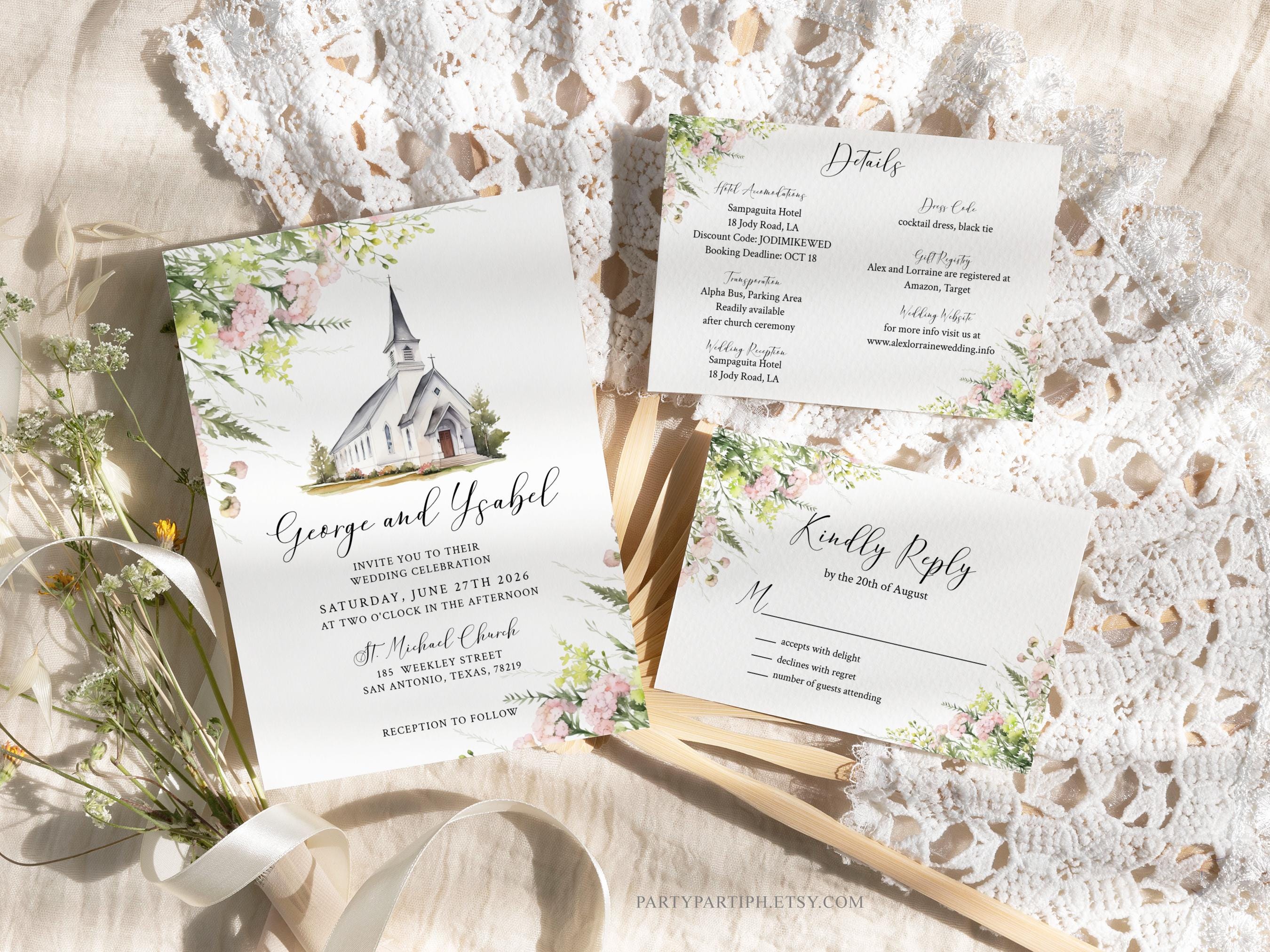 Blush Rose Wedding Invitation: Elegant Pink Florals, Editable Template  (jettemplate, Digital Download), 0020 - Etsy Israel