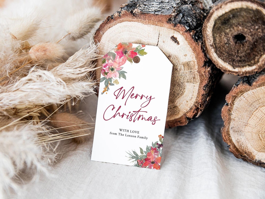 Editable Christmas Thank You Tags Holiday Gift Tags Merry Christmas ...