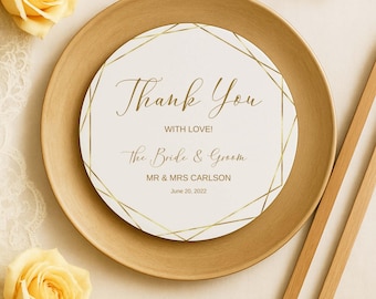 Gold Geometric Charger Insert, Rustic Luxe Wedding Table Decor, Editable Template, Jettemplate Download, Luxury Charger Plate Sign, 0006