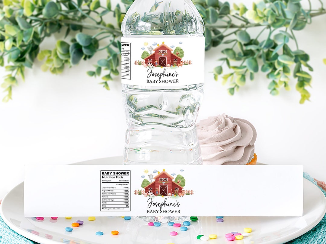 EDITABLE Farmhouse Water Bottle Labels Template Instant Download Custom ...