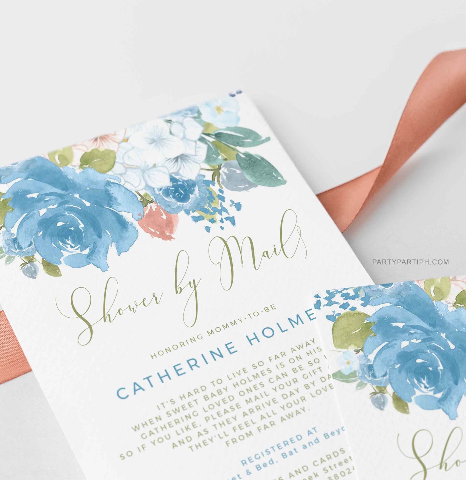 Editable Shower By Mail Baby Shower Invitation Blue Floral Etsy editable-shower-by-mail-baby-shower-invitation-blue-floral-etsy
