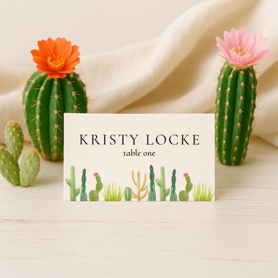 Kaktus Platzkarten, Boho Fiesta Hochzeit Karte Vorlage, 3.5x2  "(JetTemplate, Instant Download) - 0022 - Etsy Schweiz