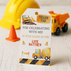 Bau Favor Tag bearbeitbar, Jungen Geburtstag Geschenkanhänger Vorlage, Party Dankeschön Tag, Jettemplate Sofort Download, 0010