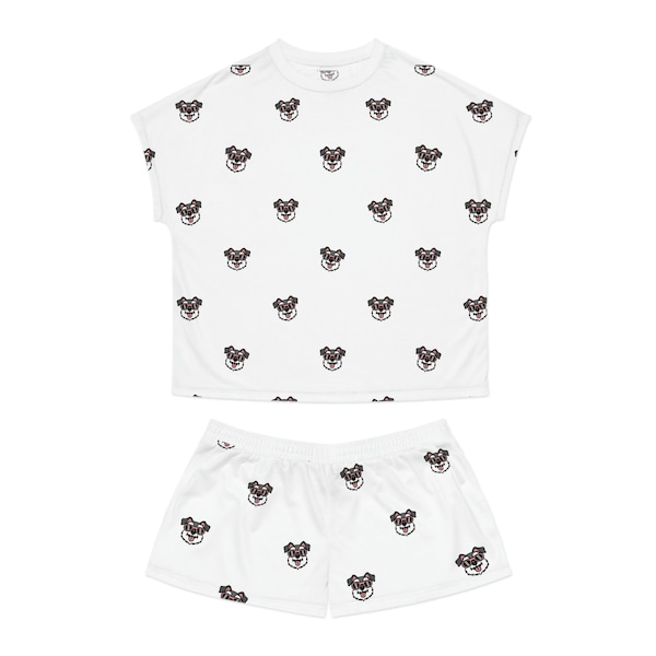 Schnauzer Mothers Day Gift Cute Summer Dog Lover Women's Short Pajama Set