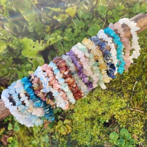 Crystal Chip Bracelets - Wearable Stackable Crystal Magic - Over 25 different varieties