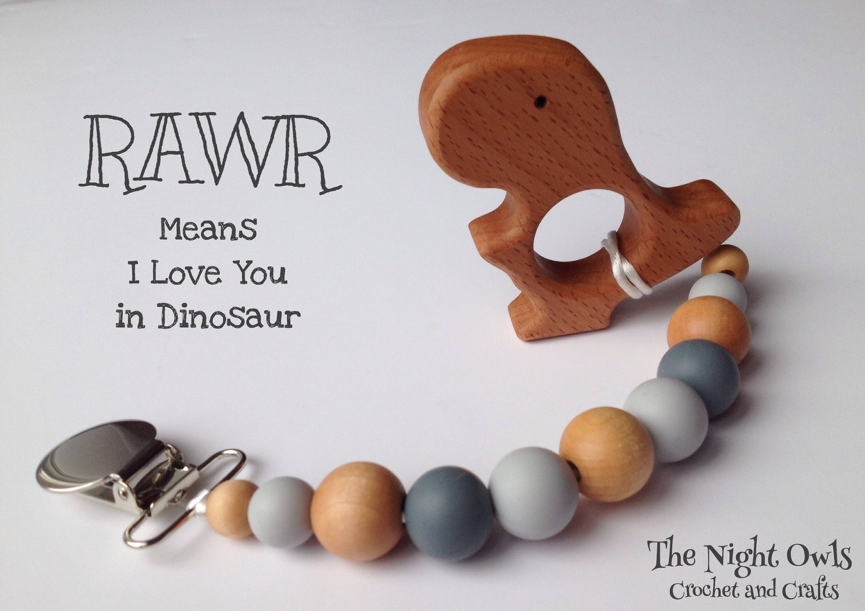 Silicone Wood Pacifier Clip & opt. wood teether Silicone Etsy