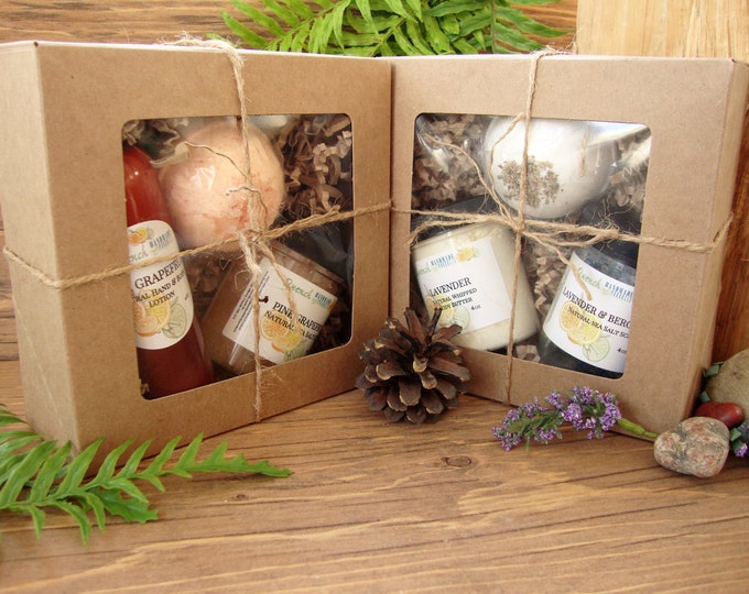 Set regalo per la cura del corpo: confezione regalo da bagno biologico, set regalo spa, confezione spa, scrub al sale marino, set regalo per la cura della pelle, set regalo per la cura di sé, scatola da bagno naturale