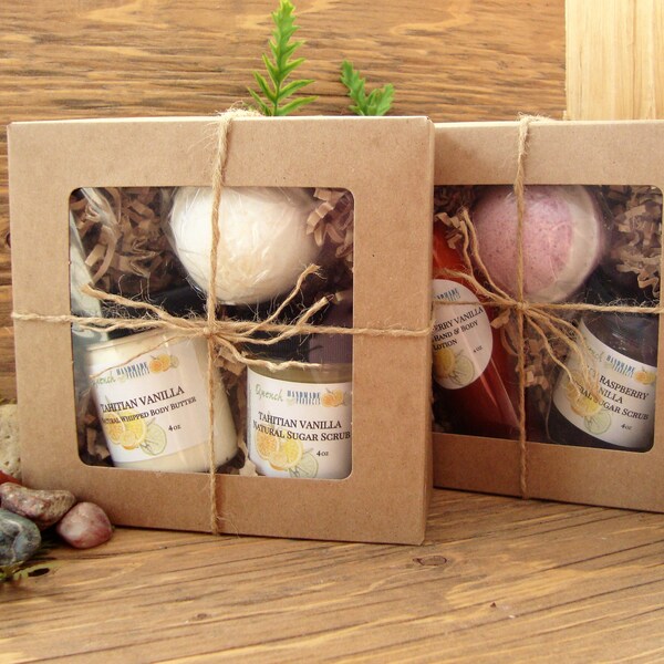 Body Care Gift Set: Organic Bath Gift Box, Spa gift set, Spa box, skin care gift set, self care gift set, natural bath box