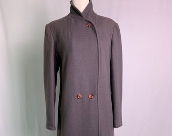 Dusty purple long wool coat