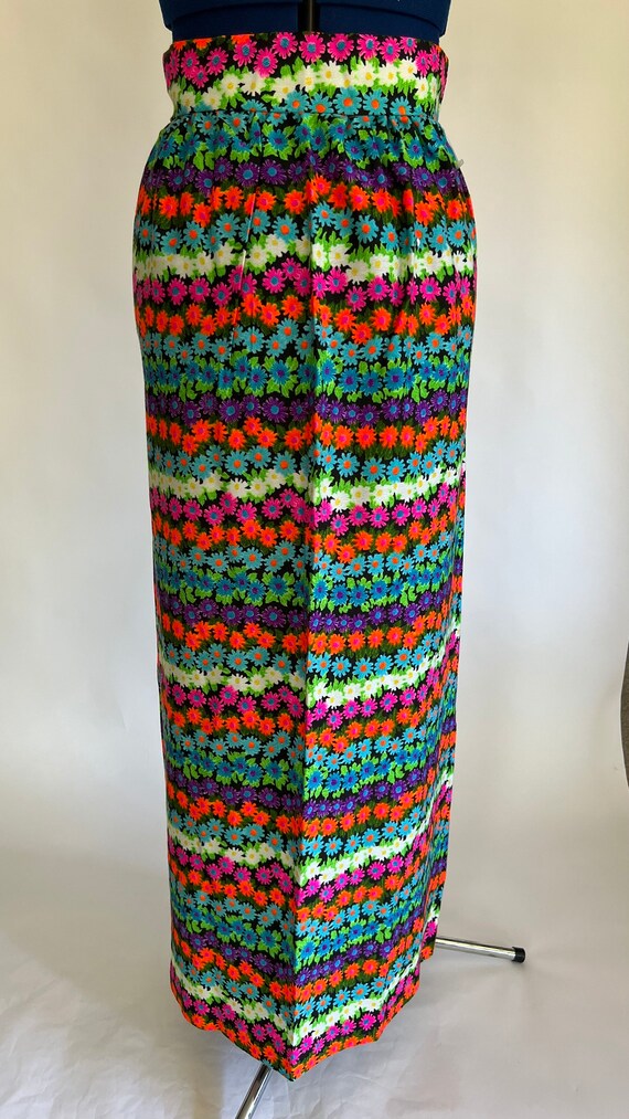Neon Floral Maxi Skirt - image 2