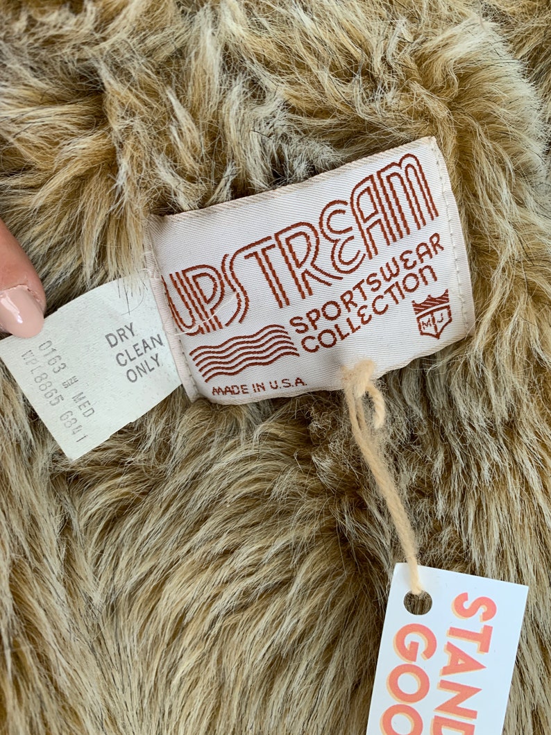 Vintage Tan Faux Fur Lined Winter Jacket