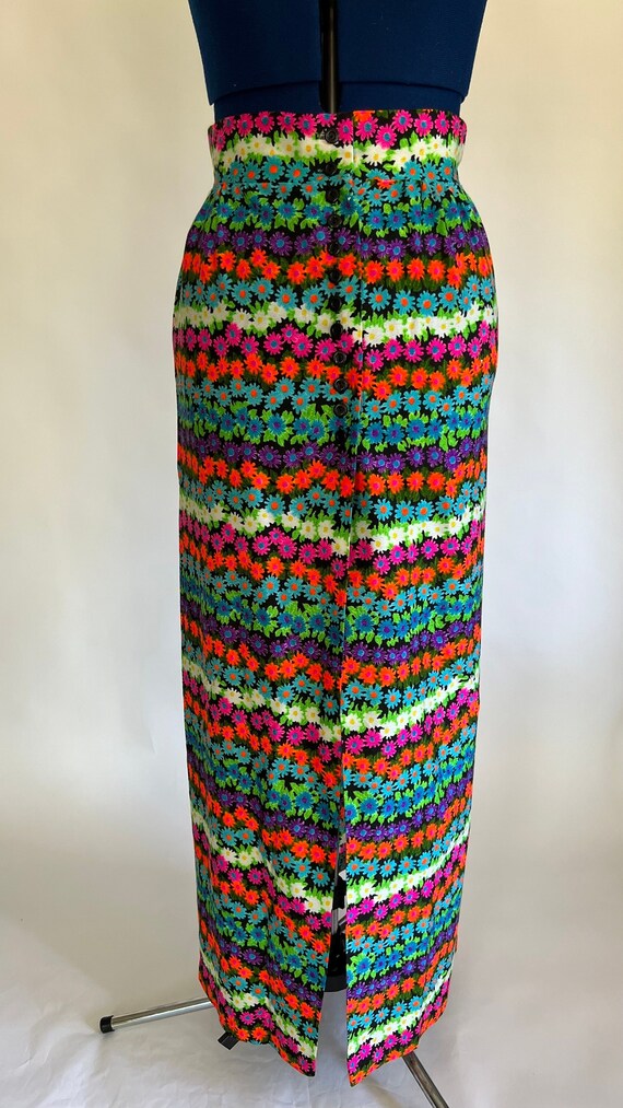 Neon Floral Maxi Skirt