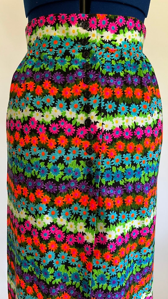 Neon Floral Maxi Skirt - image 4