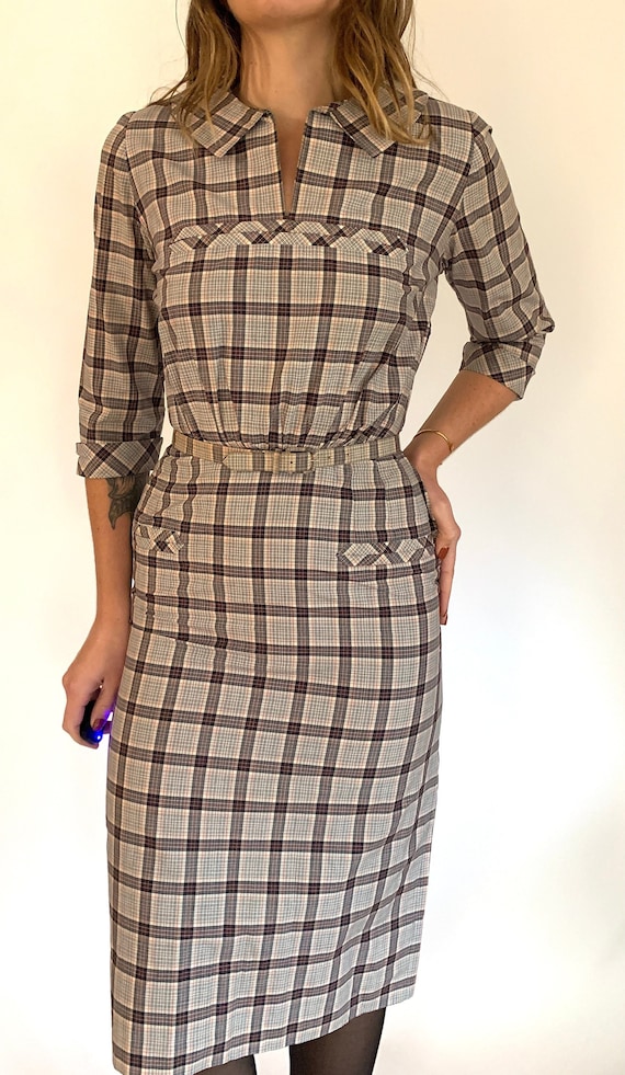 1950s Plaid Robert Leonard Dress