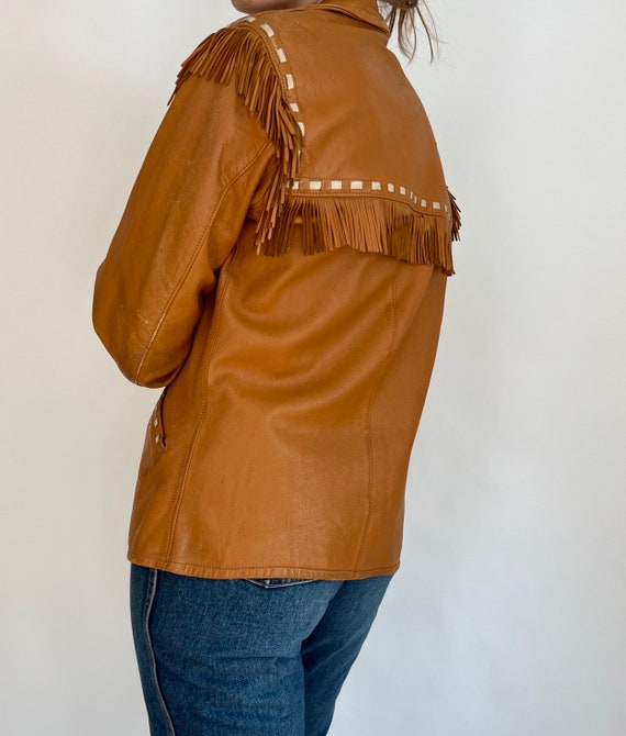 Early 1950s Deer Skin Leather Fringe Jacket - image 3