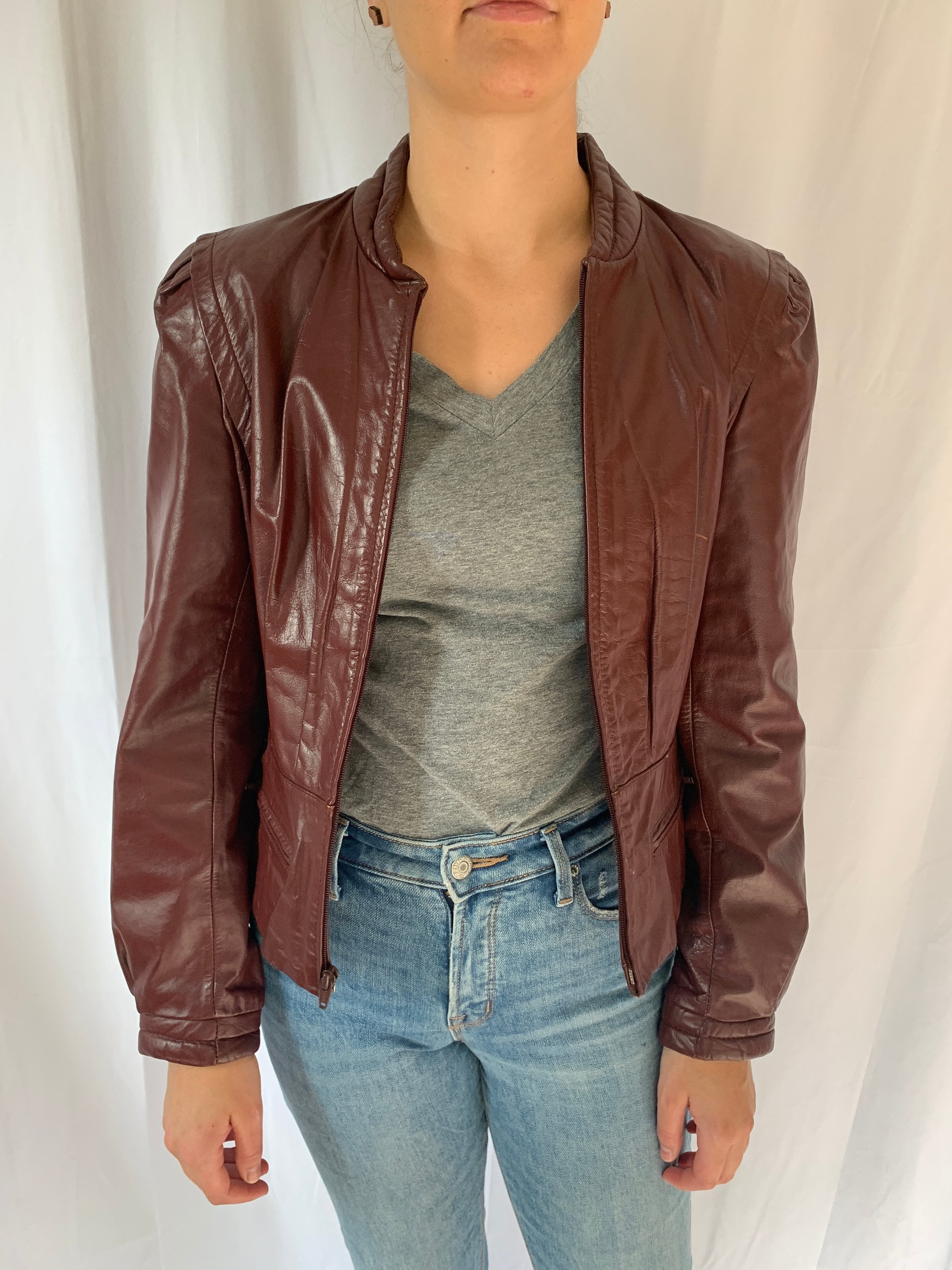 Vintage Berman's Oxblood Leather Bomber Jacket Etsy