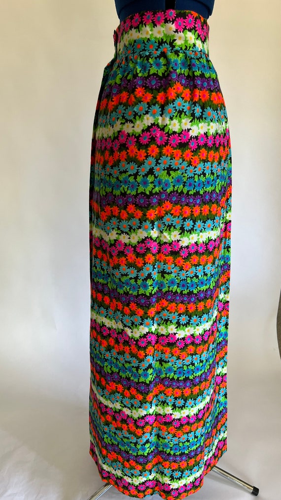 Neon Floral Maxi Skirt - image 3