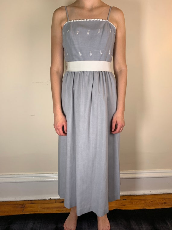 Gray 1950s Midi Length Dress