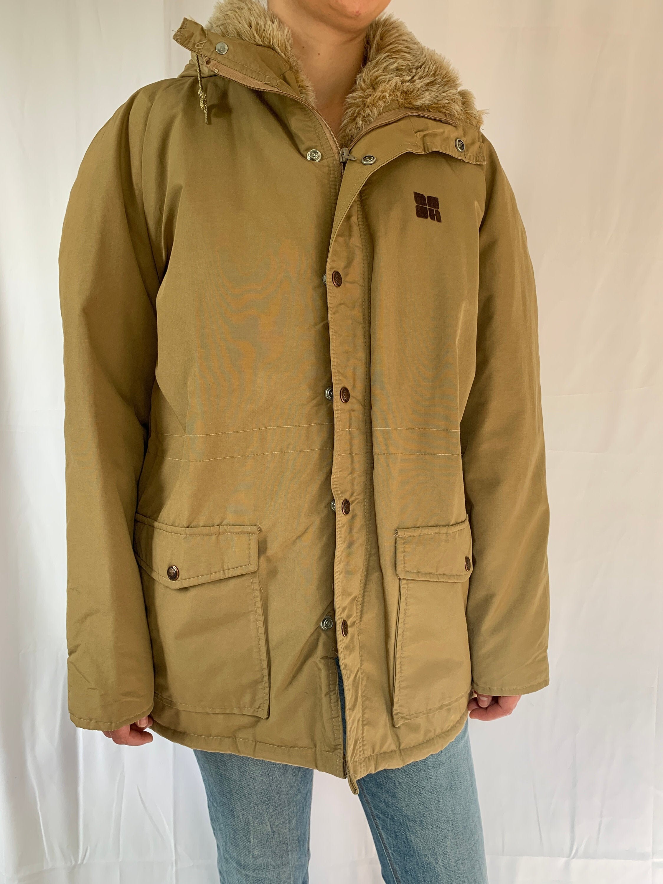 tan winter jacket